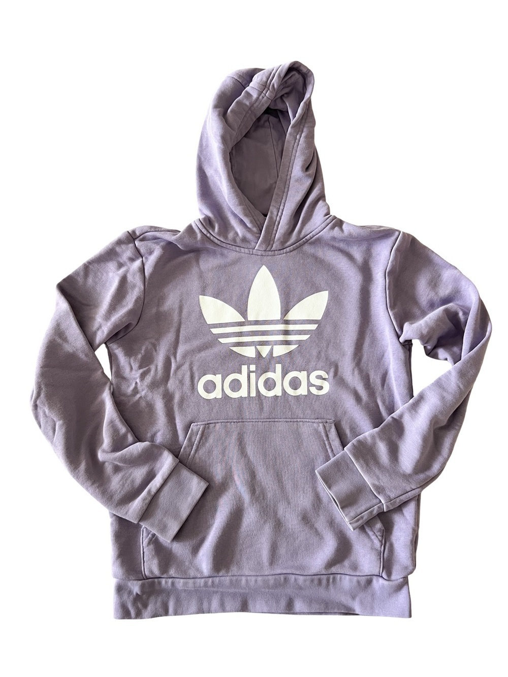 Adidas Originals Purple Trefoil Hoodie Sweatshirt Pullover Athleisure kids 11/12